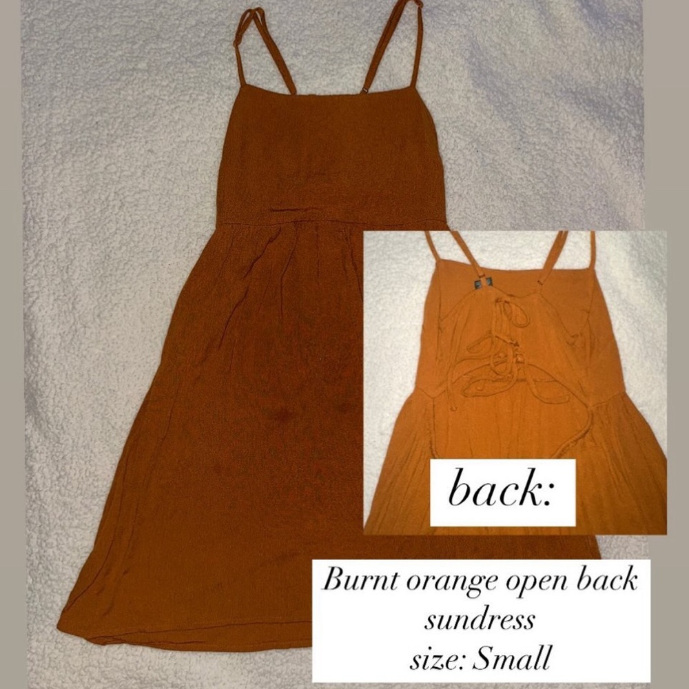 Burnt Orange Open Back Sundress - Small